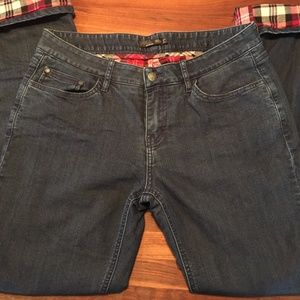 Prana Size 10 Flannel-lined Boyfriend Jeans